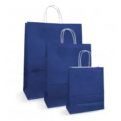 Set 100 bucati, Pungi albe colorate albastru inchis, 32x12x41 cm Set 100 bucati, Pungi albe colorate albastru inchis, 32x12x41 cm