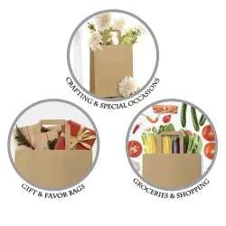 Punga hartie, natur, cu maner plat - 26x17x25 cm - 250 buc Punga hartie, natur, cu maner plat - 26x17x25 cm - 250 buc