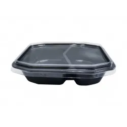 Caserole meniu cu 2 compartimente, 50 buc/set (capac inclus)