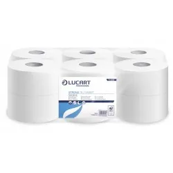 Hartie igienică 300 grame, 91m, alba, 2 straturi, portionata, 446 foi, JUMBO 300, LUCART