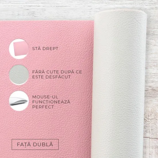 Mapa birou Flexi din piele, cu doua fete, pentru protectie birou, Unika, roz/ gri Mapa birou Flexi din piele, cu doua fete, pentru protectie birou, Unika, roz/ gri