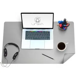 Mapa birou Flexi din piele, cu doua fete, pentru protectie masa, Unika, negru/gri Mapa birou Flexi din piele, cu doua fete, pentru protectie masa, Unika, negru/gri