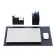 Set 3 piese Smart piele naturala, mapa protectie birou, suport pixuri, suport carti de vizita, Unika, albastru Set 3 piese Smart piele naturala, mapa protectie birou, suport pixuri, suport carti de vizita, Unika, albastru