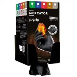 Manusi GO GRIP one by one negru 100 buc/ cutie, pret per cutie, livrare 10 cutii + suport negru plastic