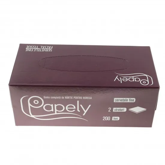 Servetele faciale cu 2 straturi, 200 bucati/cutie, Papely Servetele faciale cu 2 straturi, 200 bucati/cutie, Papely