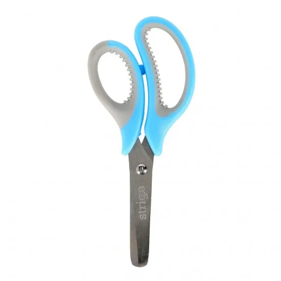 Foarfeca scolara Strigo, varf rotunjit, otel inoxidabil, grip cauciucat, albastru/gri, mov/menta, SSC370/371 D12 Foarfeca scolara Strigo, varf rotunjit, otel inoxidabil, grip cauciucat, albastru/gri, mov/menta, SSC370/371 D12