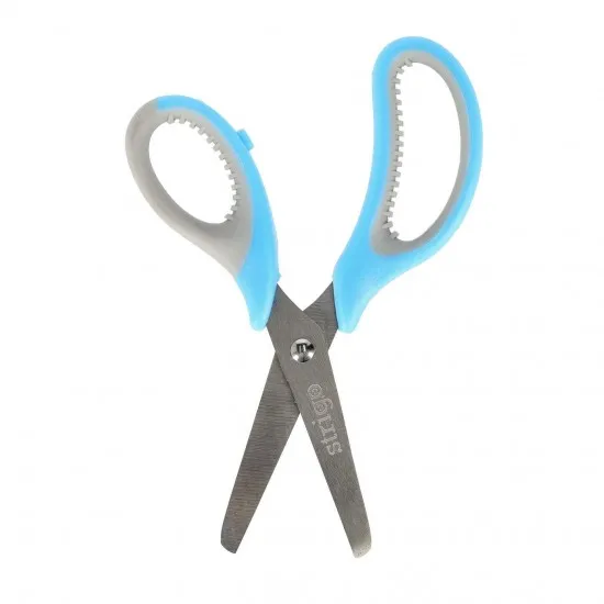 Foarfeca scolara Strigo, varf rotunjit, otel inoxidabil, grip cauciucat, albastru/gri, mov/menta, SSC370/371 D12 Foarfeca scolara Strigo, varf rotunjit, otel inoxidabil, grip cauciucat, albastru/gri, mov/menta, SSC370/371 D12