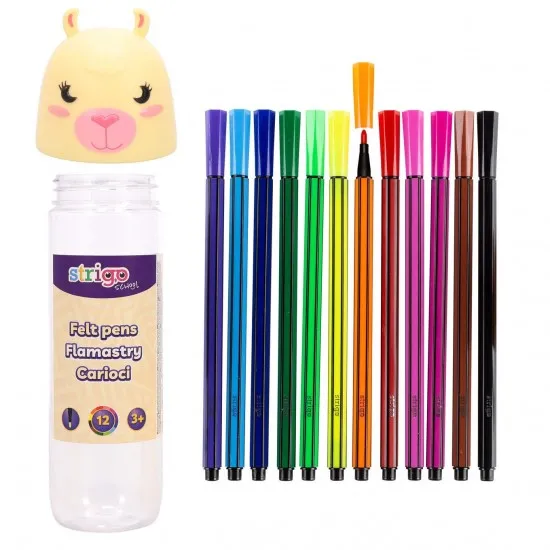 Strigo carioci lavabile 12 culori, cutie Lama, SSC478 Strigo carioci lavabile 12 culori, cutie Lama, SSC478