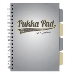 Caiet cu spirala si separatoare Pukka Pad Project Book, format B5, matematica, hartie 80g, 3112(GY)-WPC