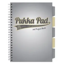 Caiet cu spirala si separatoare Pukka Pad Project Book, format A4, matematica, hartie 80g, 3113(GY)-WPC