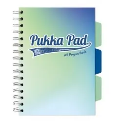 Caiet cu spirala si separatoare Pukka Pad Project Book, format A5, matematica, hartie 80g, 3117(SM)-WPC