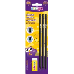 Blister Creioane Strigo HB Diamant X3 +guma de sters BD01X3+SSC102