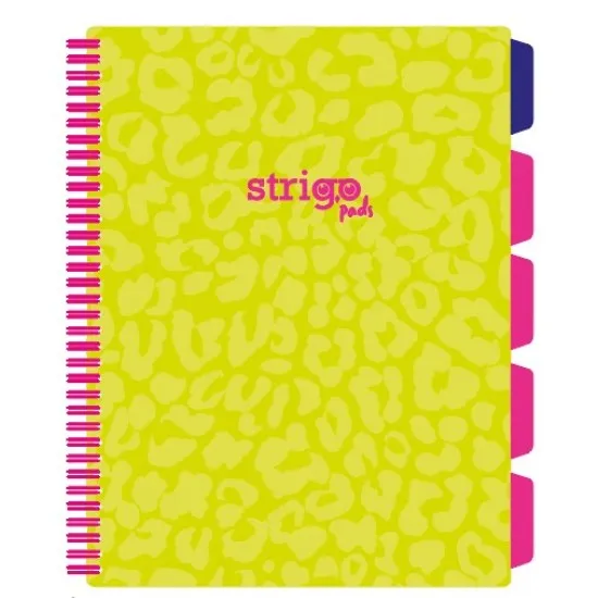 Caiet cu spirala si separatoare, STRIGO PADS Project Book Neon A4, Matematica, PADS010