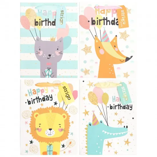 Set 4 pungi hartie 18x23(h)x10cm 210 gsm. PART016