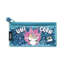 Penar Strigo Unicorn Cu Stelute Plutitoare, Albastru SSC082 Penar Strigo Unicorn Cu Stelute Plutitoare, Albastru SSC082