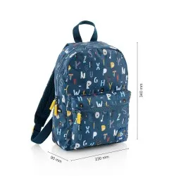 Ghiozdan Miquelrius, 340 x 230 x 90 mm, 1 compartiment, desing litere Ghiozdan Miquelrius, 340 x 230 x 90 mm, 1 compartiment, desing litere