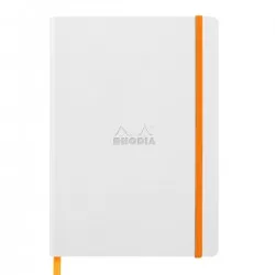 Notebook A5 Rhodiarama, 80 file, ivory, dictando, alb