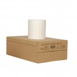 Rola prosop autocut, 20.3 cm x 220 m, 1 strat, alba, 6 role/bax Rola prosop autocut, 20.3 cm x 220 m, 1 strat, alba, 6 role/bax