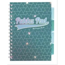 Caiet cu spirala si separatoare Pukka Pads Project Book Glee 200 pag, matematica B5, verde Caiet cu spirala si separatoare Pukka Pads Project Book Glee 200 pag, matematica B5, verde