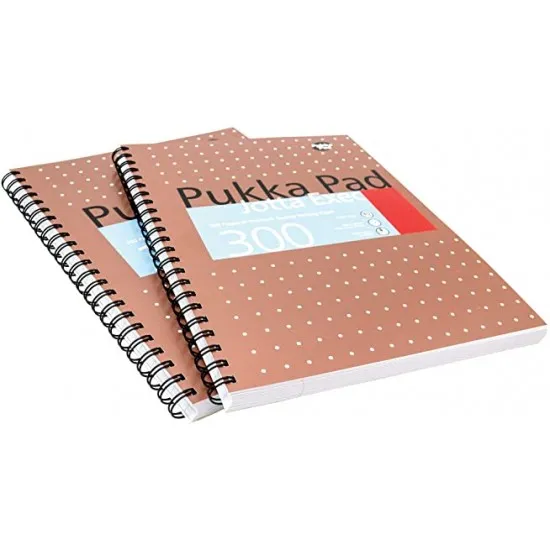 Caiet cu spirala dubla Pukka Pads Exec A4+ 300 pag, cupru, coperti tari Caiet cu spirala dubla Pukka Pads Exec A4+ 300 pag, cupru, coperti tari