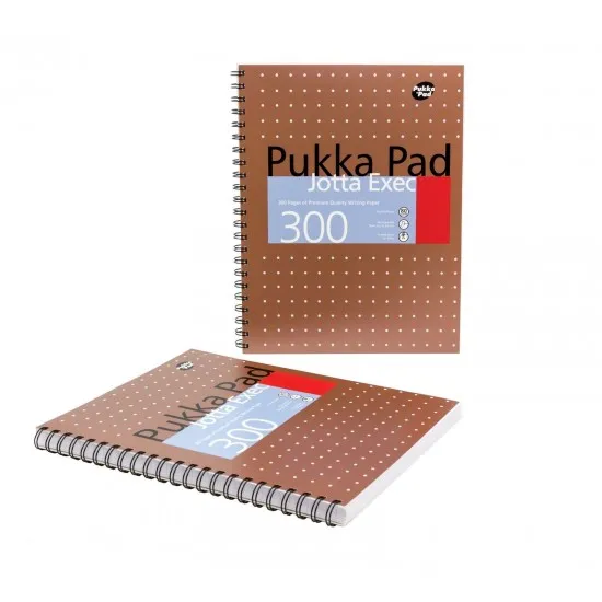Caiet cu spirala dubla Pukka Pads Exec A4+ 300 pag, cupru, coperti tari Caiet cu spirala dubla Pukka Pads Exec A4+ 300 pag, cupru, coperti tari