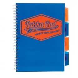 Caiet cu spirala si separatoare Pukka Pads Project Book Neon B5 200 pag matematica albastru Caiet cu spirala si separatoare Pukka Pads Project Book Neon B5 200 pag matematica albastru