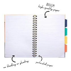 Caiet cu spirala si separatoare Pukka Pads Floral Love, format B5, 200 pag, dictando, microperforatii, coperti tari Caiet cu spirala si separatoare Pukka Pads Floral Love, format B5, 200 pag, dictando, microperforatii, coperti tari