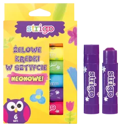 Creioane Strigo Gel Stick 6 culori 10g, neon Creioane Strigo Gel Stick 6 culori 10g, neon