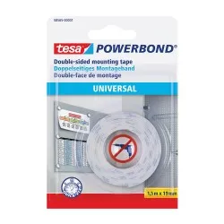 Banda dublu adeziva de montaj Tesa, 19 mm x 1.5 m Banda dublu adeziva de montaj Tesa, 19 mm x 1.5 m