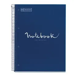 Caiet cu spira, Miquelrius, Emotion, A4, dictando, 80 file, coperta carton dur, albastru Caiet cu spira, Miquelrius, Emotion, A4, dictando, 80 file, coperta carton dur, albastru