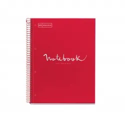 Caiet cu spira, Miquelrius, Emotion, A5, matematica, 120 file, coperta carton dur, rosu Caiet cu spira, Miquelrius, Emotion, A5, matematica, 120 file, coperta carton dur, rosu