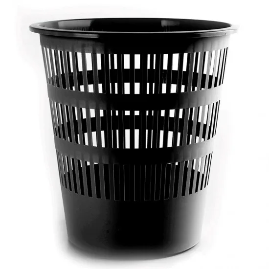 Cos pentru hartii, 12 l, perforat, plastic, negru Cos pentru hartii, 12 l, perforat, plastic, negru