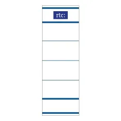Etichete RTC din carton, pentru bibliorafturi, 45 x 142 mm, alb Etichete RTC din carton, pentru bibliorafturi, 45 x 142 mm, alb