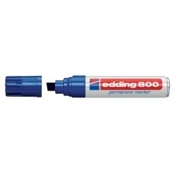 Marker permanent Edding 800, corp aluminiu, varf retezat, 4-12 mm, albastru