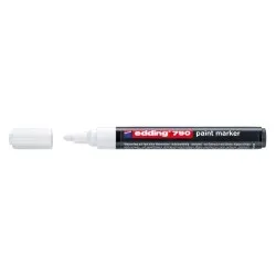 Marker permanent Edding 790, cu vopsea, corp plastic, varf rotund, 2-3 mm, alb Marker permanent Edding 790, cu vopsea, corp plastic, varf rotund, 2-3 mm, alb