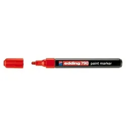 Marker permanent Edding 790, cu vopsea, corp plastic, varf rotund, 2-3 mm, rosu Marker permanent Edding 790, cu vopsea, corp plastic, varf rotund, 2-3 mm, rosu