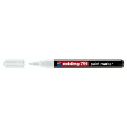 Marker permanent Edding 791, cu vopsea, corp plastic, varf rotund , 1-2 mm, alb Marker permanent Edding 791, cu vopsea, corp plastic, varf rotund , 1-2 mm, alb