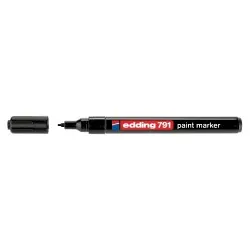 Marker permanent Edding 791, cu vopsea, corp plastic, varf rotund , 1-2 mm, negru Marker permanent Edding 791, cu vopsea, corp plastic, varf rotund , 1-2 mm, negru