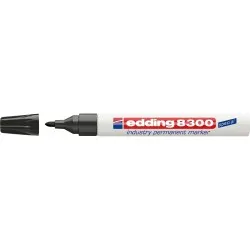 Marker permanent Edding 8300 Industrial, corp metalic, varf rotund, 1.5-3 mm, negru Marker permanent Edding 8300 Industrial, corp metalic, varf rotund, 1.5-3 mm, negru