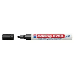 Marker permanent Edding 8750, cu vopsea, corp aluminiu, varf rotund, 2-4 mm, negru Marker permanent Edding 8750, cu vopsea, corp aluminiu, varf rotund, 2-4 mm, negru