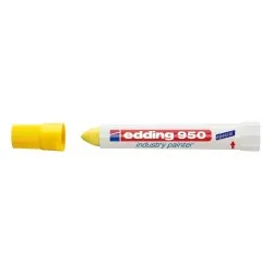 Marker permanent Edding 950 Industrial, corp plastic, varf rotund, 10mm, galben Marker permanent Edding 950 Industrial, corp plastic, varf rotund, 10mm, galben