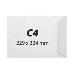 Plic C4, 229 x 324 mm, alb, autoadeziv, 90 g/mp, 25 bucati/set