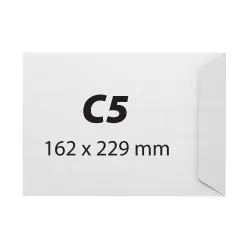Plic C5, 162 x 229 mm, alb, banda silicon, 80 g/mp, 25 bucati/set