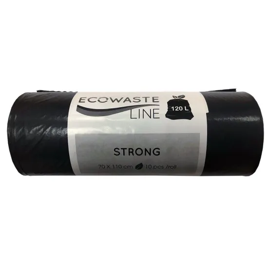 Saci menajeri LDPE, 120 l, negru, 10 bucati/rola Saci menajeri LDPE, 120 l, negru, 10 bucati/rola