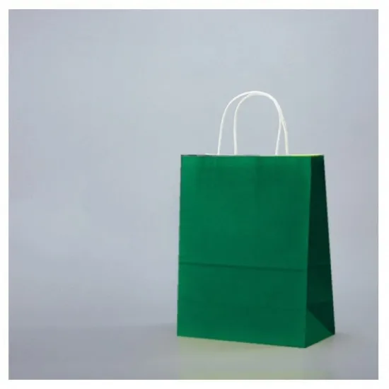 Set 100 bucati, Pungi albe colorate verde inchis, 32X12x41cm Set 100 bucati, Pungi albe colorate verde inchis, 32X12x41cm