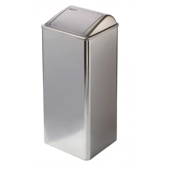 Cos de interior de 80L, cu capac batant, din inox cu finisaj satinat, Mediclinics Cos de interior de 80L, cu capac batant, din inox cu finisaj satinat, Mediclinics