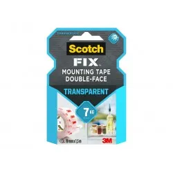 Bandă dublu adezivă transparentă pentru montare, 19 mm x 1.5 m, Scotch-Fix™