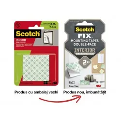 Benzi dublu adezive pretaiate montare interior, 16 bucăți/pachet, Scotch-Fix™