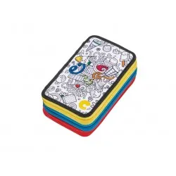 Penar Carioca Color Fabric cu trei compartimente Penar Carioca Color Fabric cu trei compartimente