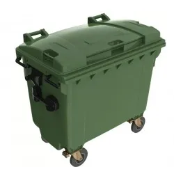 Eurocontainer plastic, 660L, verde, capac plat, Europlast - Transport Inclus Eurocontainer plastic, 660L, verde, capac plat, Europlast - Transport Inclus